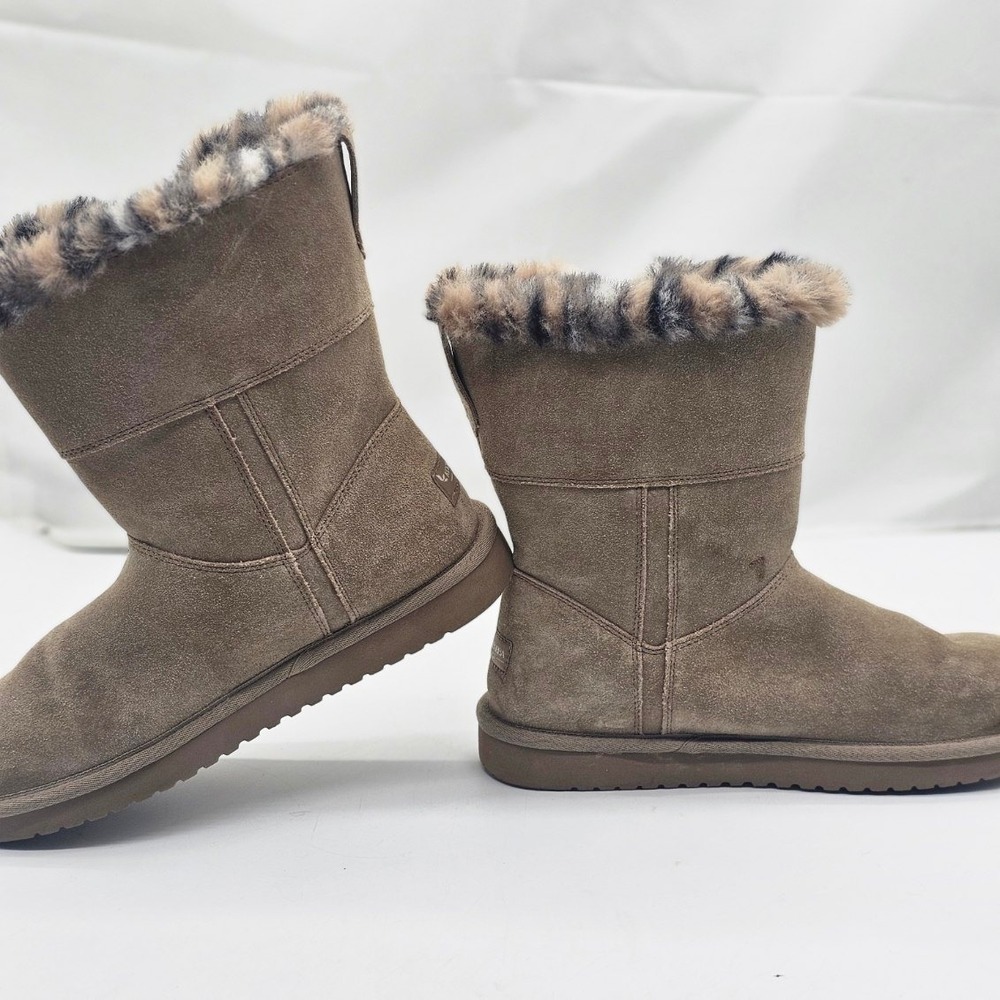 Koolaburra by UGG Boots Women Size 9 Taupe Faux Fur Leopard 1136011